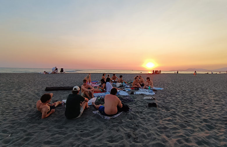 atardecer en long beach ulcinj